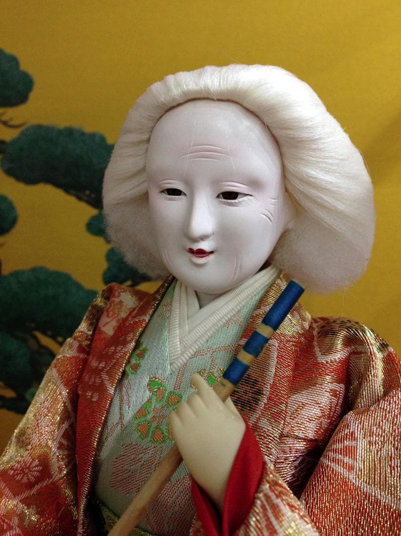 日本人形　豊玉作　高砂/大型　ケース入　浮世人形　  美品