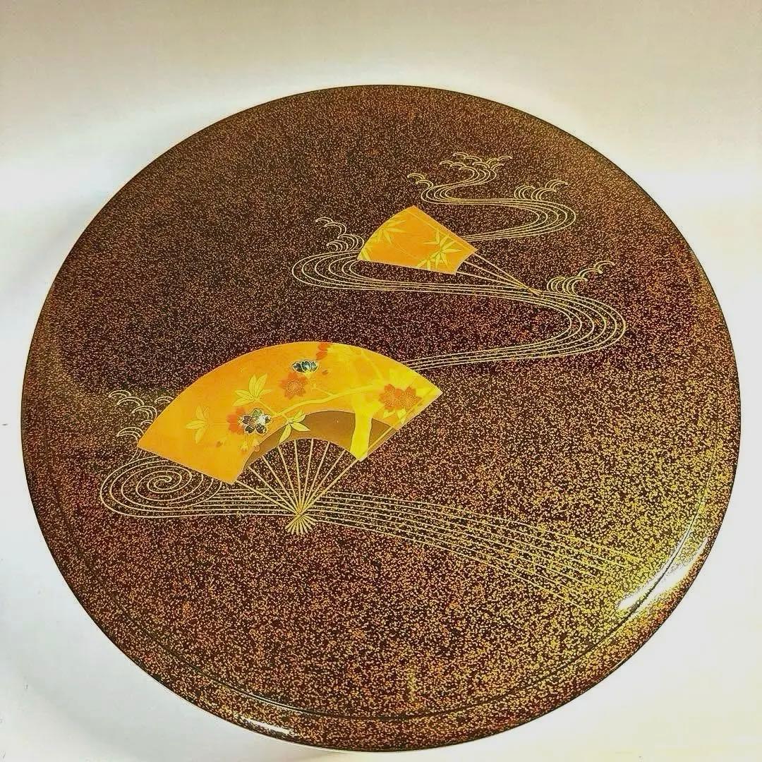 輪島塗　梨子地扇面蒔絵　茶櫃　参州 造 作家物