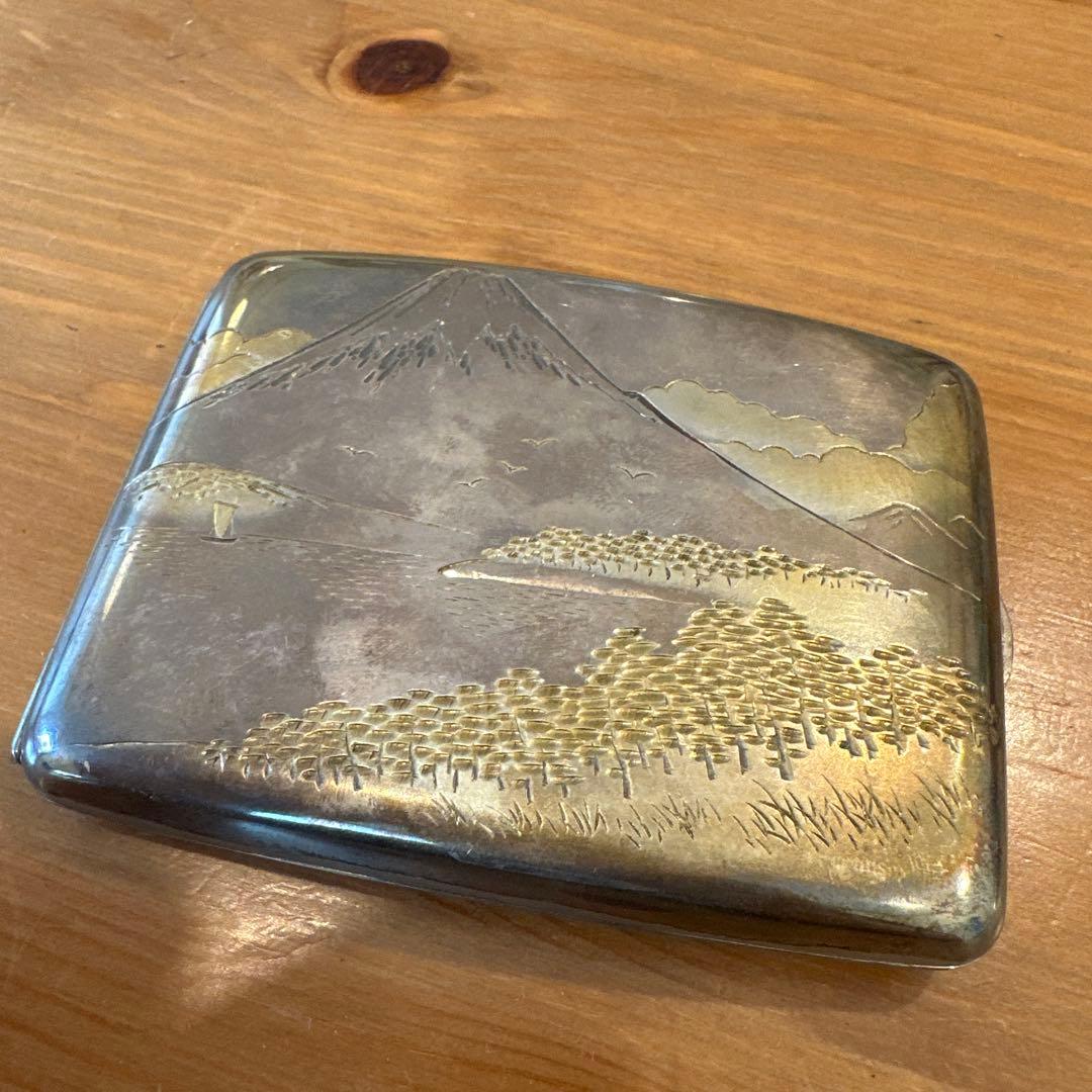 silver 950刻印　煙草入れ　シガレットケース　骨董古美術 光夫刀　春画