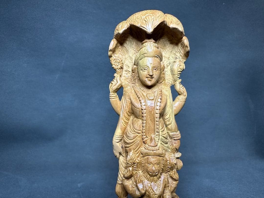 白檀　インド　木彫り　仏教美術　仏像 骨董 木像アンティーク　魔除け　お守り