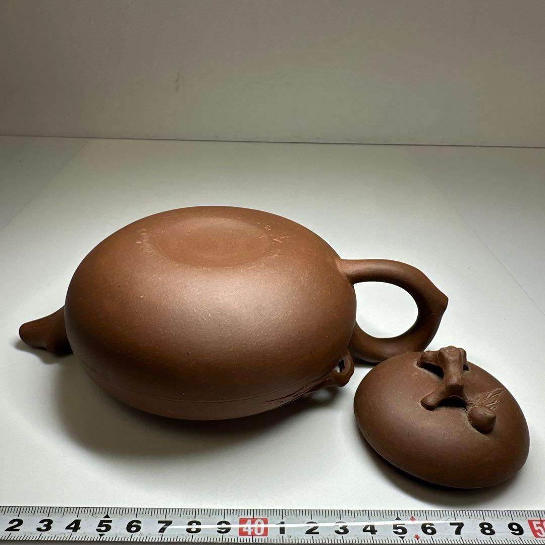 周揚大銘　朱泥急須　幅約20㎝　東Y7-0430☆2Fタエチ