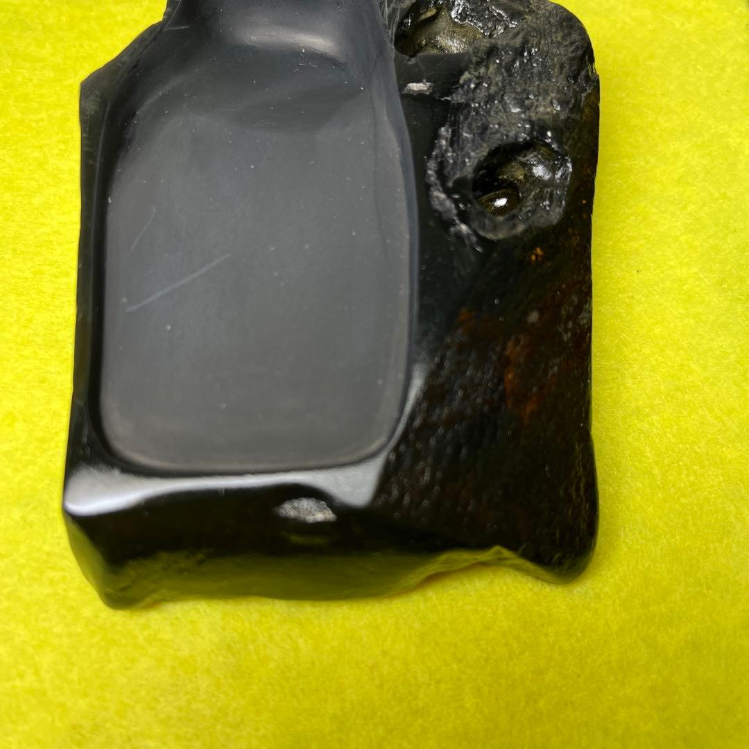 ⭕️屋久島硯　秀命堂　秀命作　純手彫り　希少な硯　女性好み作品　荒々しさ感じる