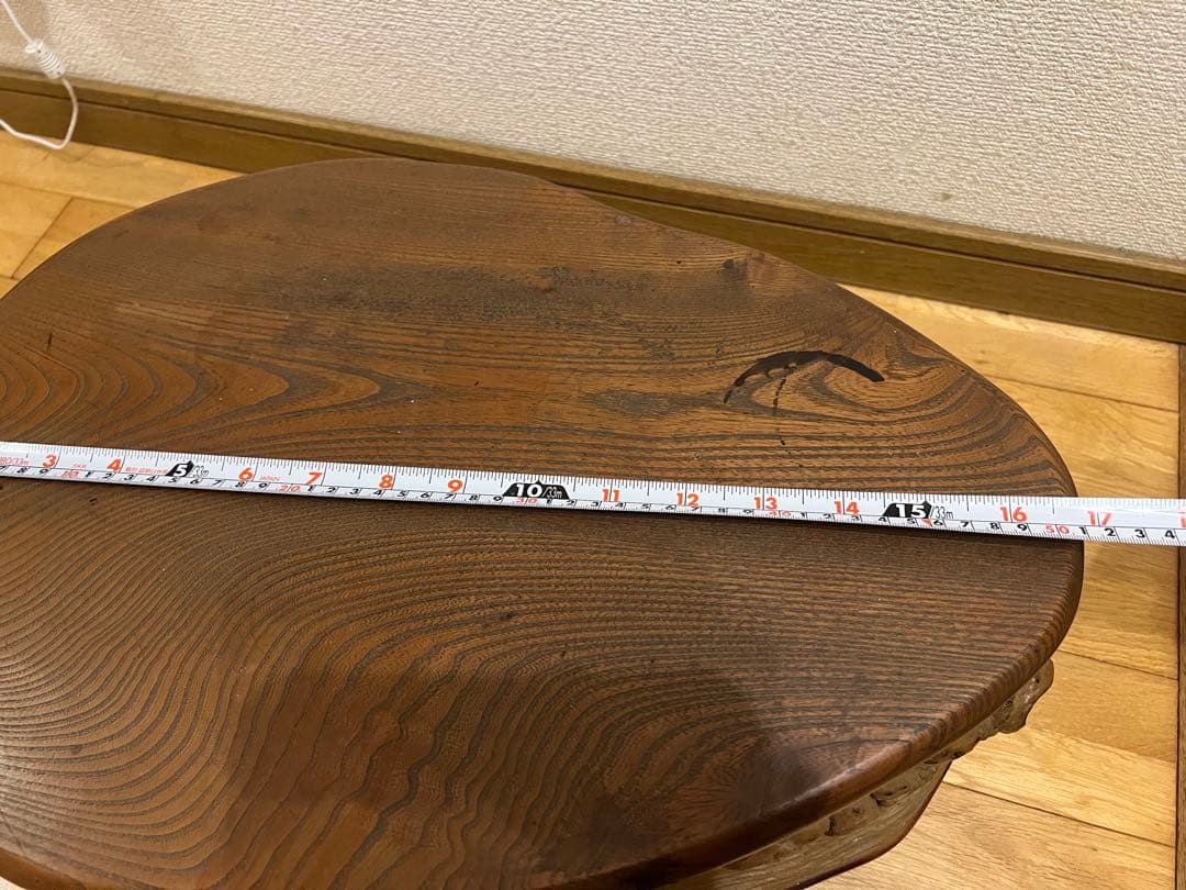 取込盆　槐　切り株　こぶ　木製スツール　花台　古道具　茶道具