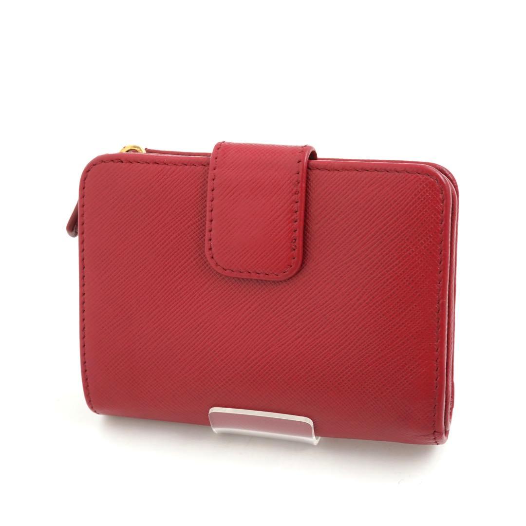 ✨未使用展示品　PRADA ミニ財布　サフィアーノレザー　L字ファスナー レッド