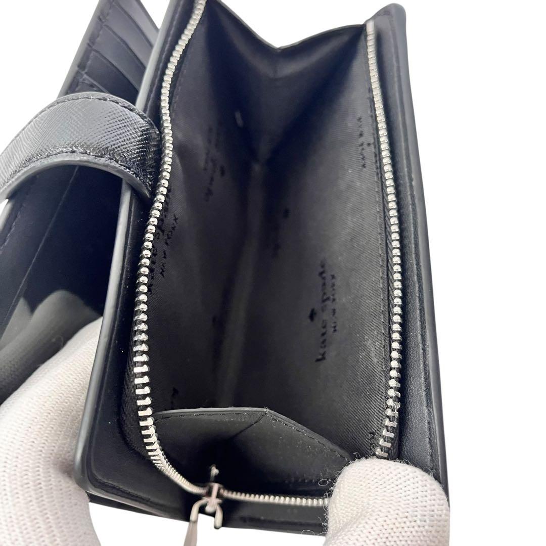 未使用品✨ kate spade ケイトスペード ビジュー コンパクト財布 黒