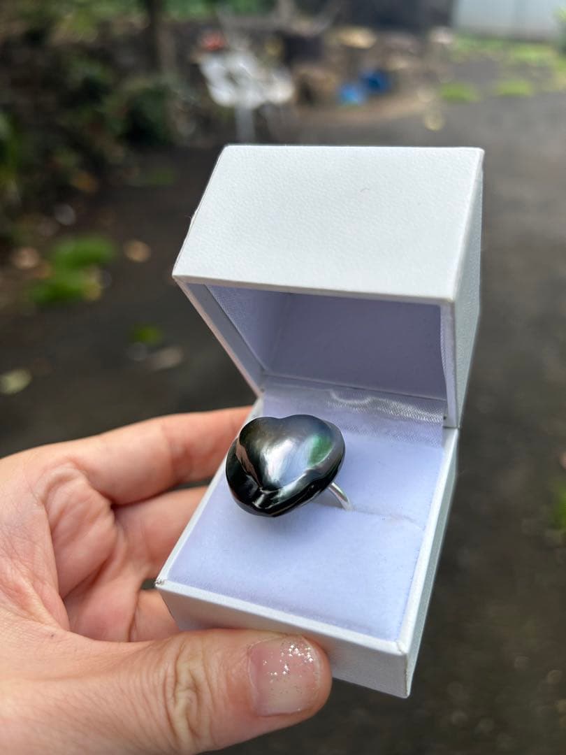 希少　黒蝶真珠　タヒチパール　タヒチマペパール　リング