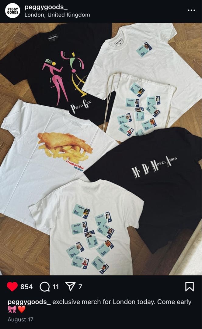 Peggy Goods UK 限定 oyster card Tシャツ