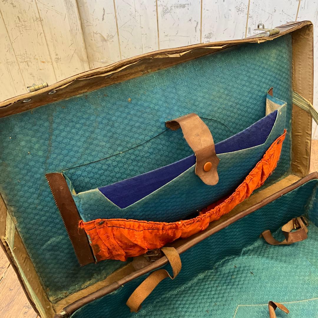 昭和レトロ アンティーク ヴィンテージ レザートランクケース スーツケース古道具