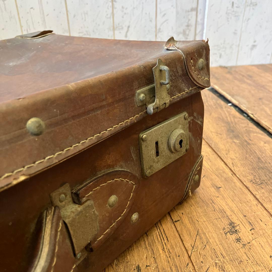 昭和レトロ アンティーク ヴィンテージ レザートランクケース スーツケース古道具