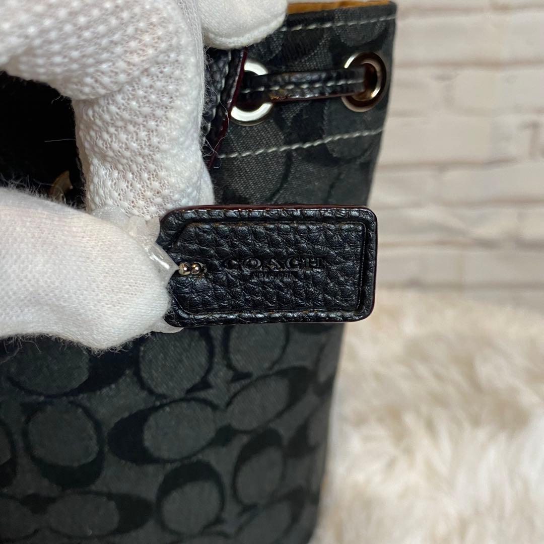 【新品・未使用】 COACH シグネチャー バケットバッグ 黒　ブラック