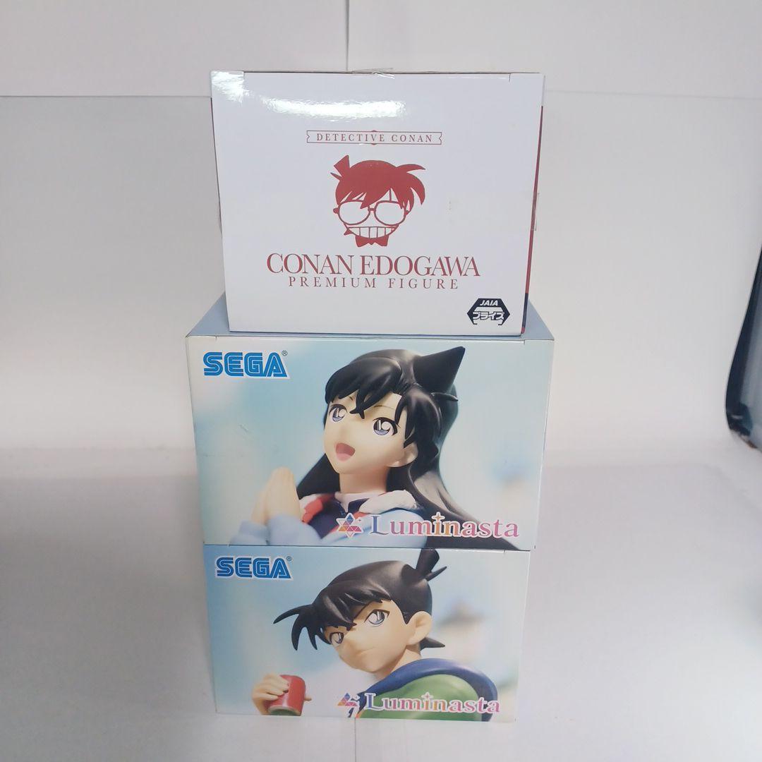 名探偵コナン　フィギュア　コナン　工藤新一　毛利蘭　プレミアム　サッカーボール