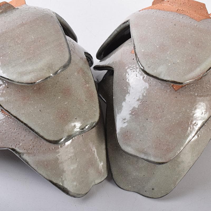 和食器　八幡窯　堀野証嗣造　唐津　割山椒　向付　六客　共箱　M　R7957