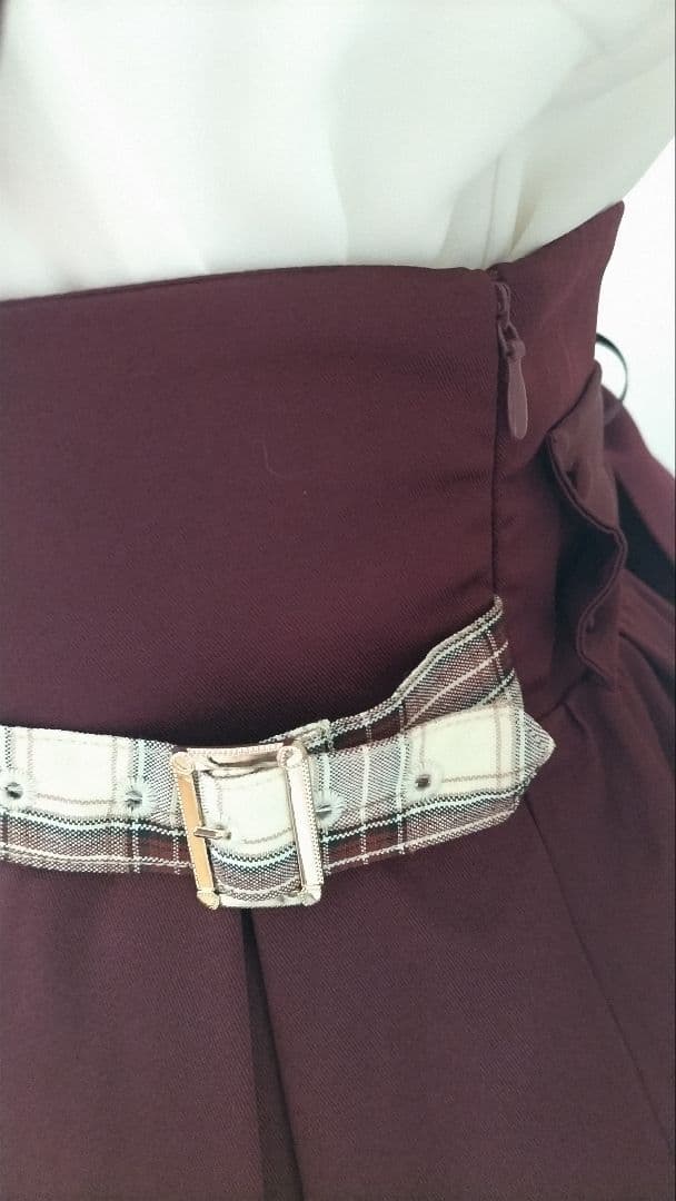 No.2866_アマベル_ボルドーくまちゃん刺繍裏地チェック3点セット