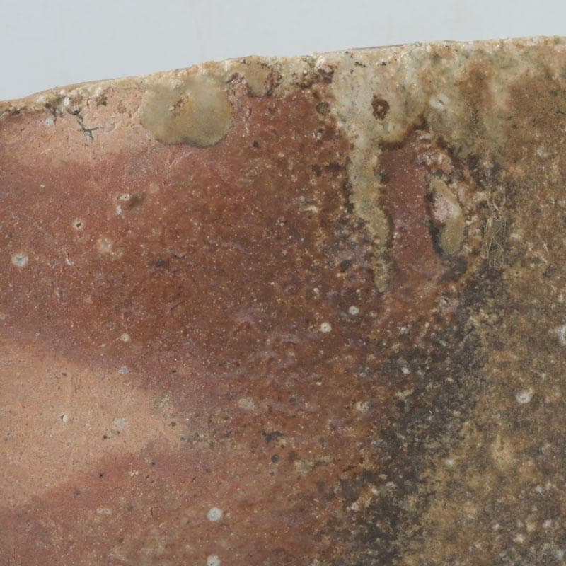 茶道具　信楽焼　奥田英山作　扁壷　花入　共布共箱　N　9811A