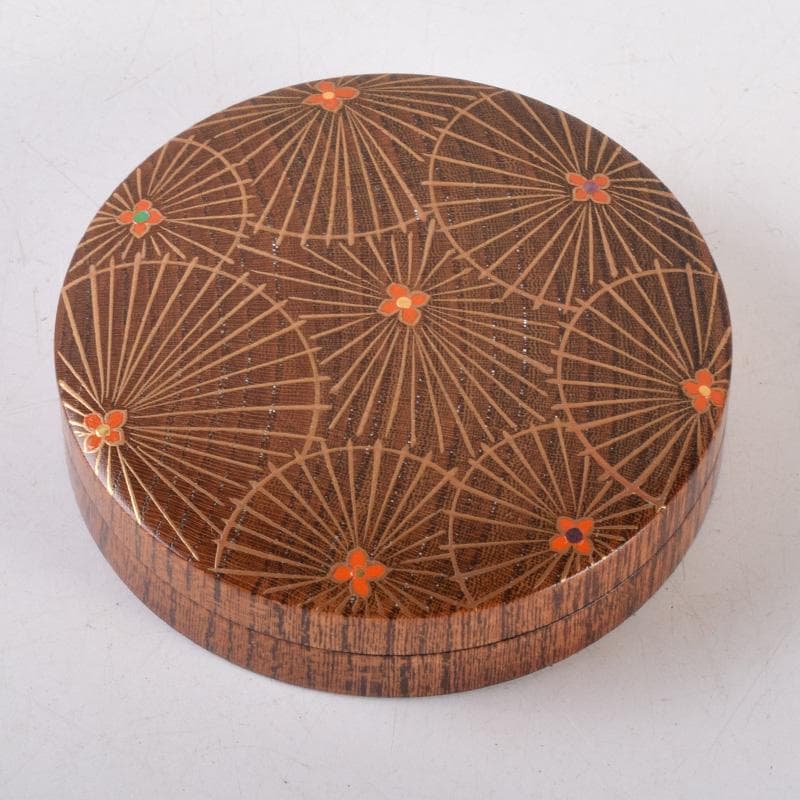 茶道具　蒔絵師　中林貴山作　傘寿蒔絵　香合　共箱　V　8124