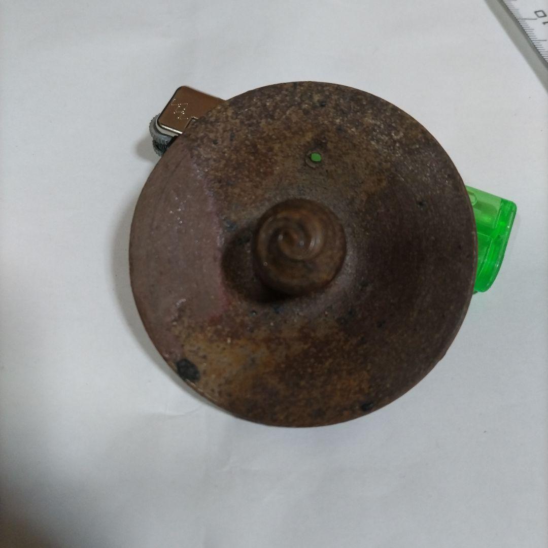 備前焼きの大きな横手急須 榊原芳山