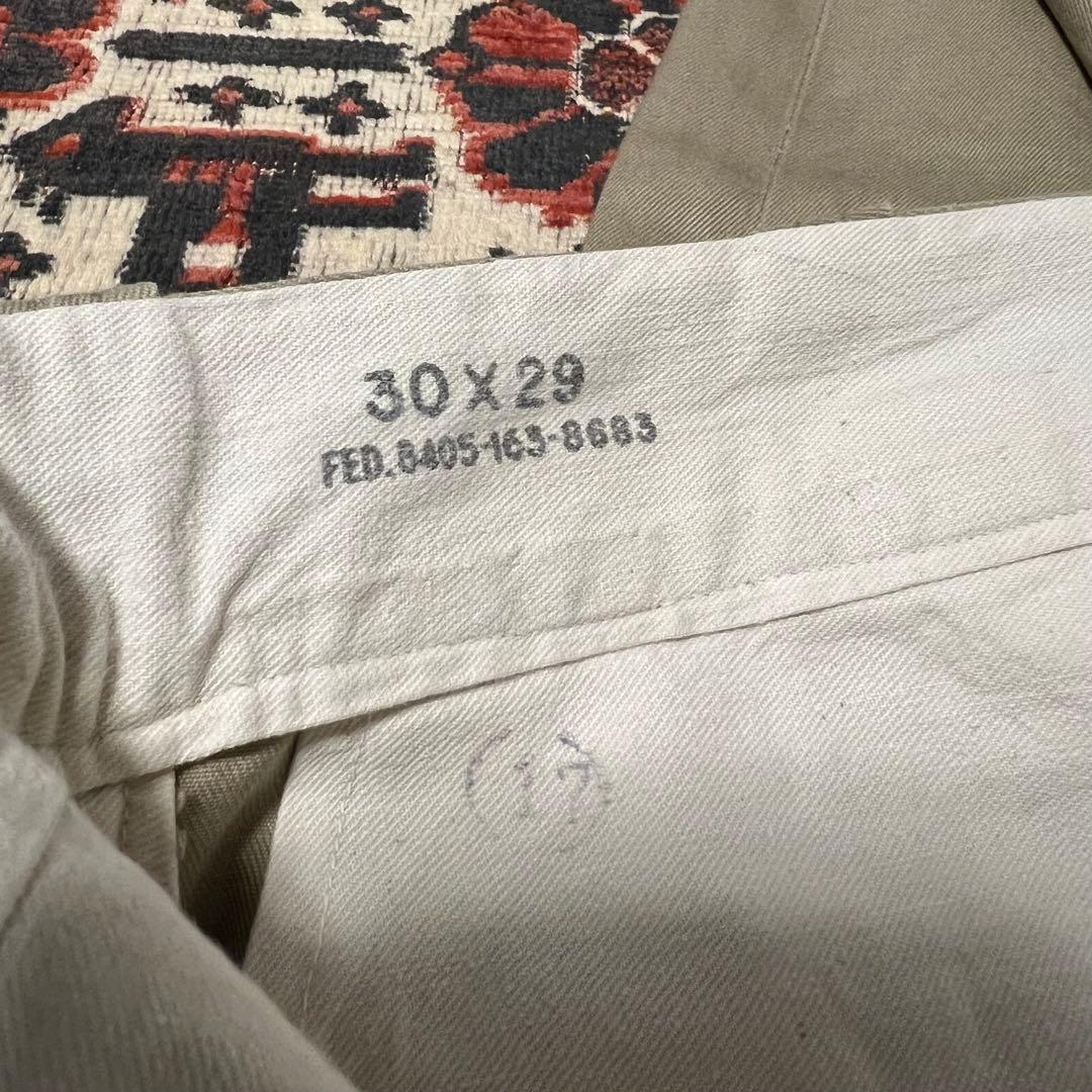 US ARMY 51カーキ 45カーキ 米軍実物 ボタンフライチノパン 50s