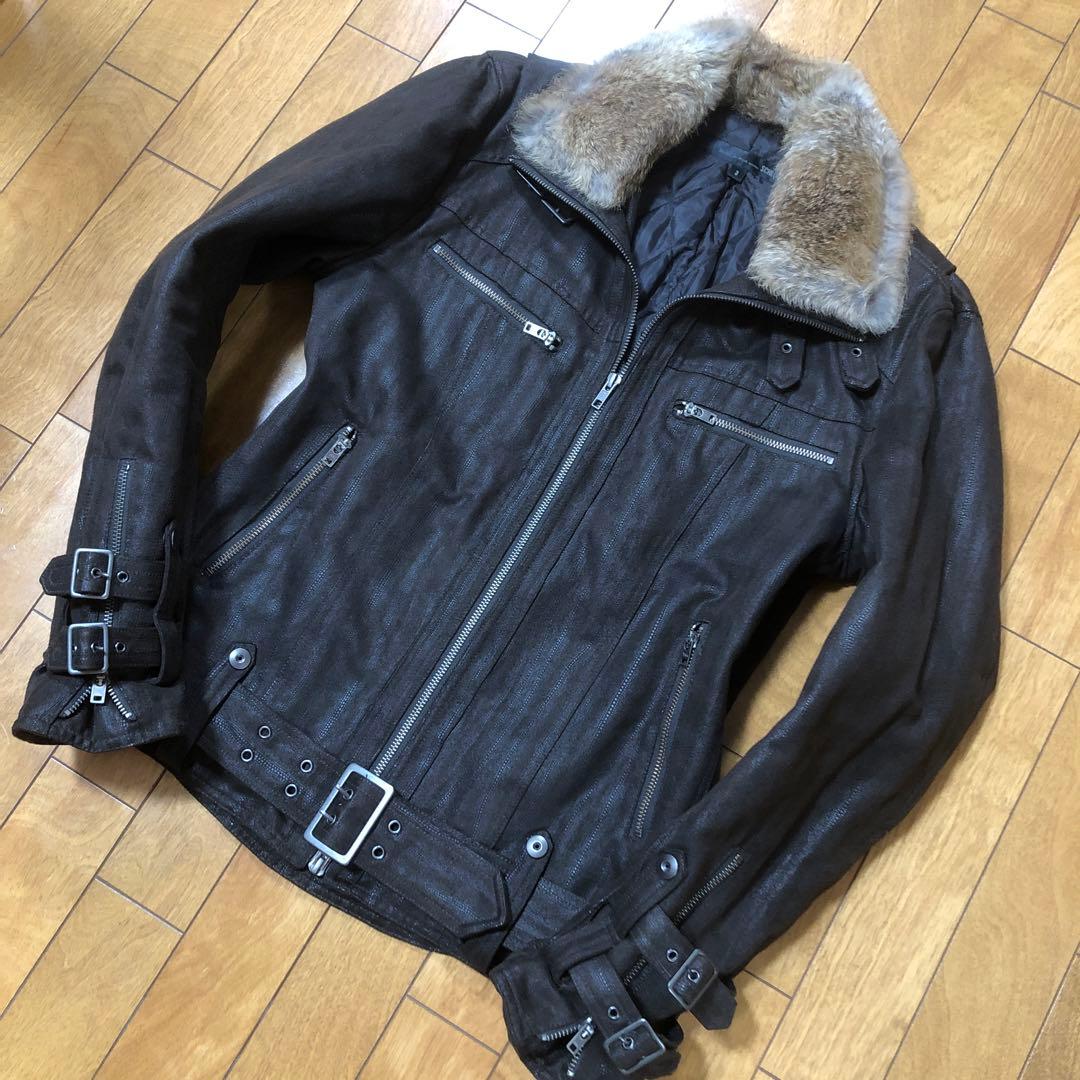 ♠️SCHLUSSEL♠️フェイクスエードライダースジャケット⭐️裏地中綿キルティング