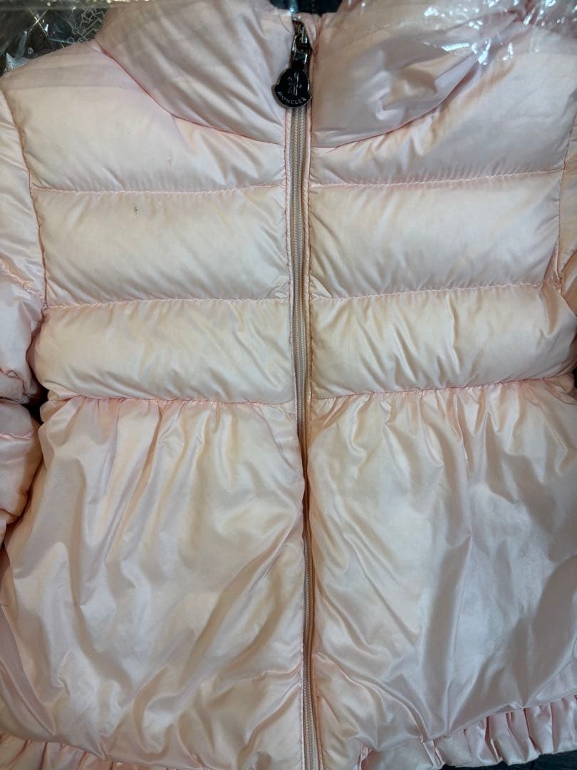 モンクレール【ベビー キッズ ガールズ】92㌢ ピンク フリルダウンジャケット