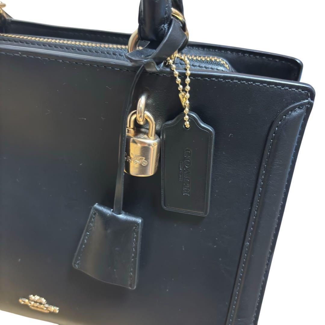 COACH コーチ 49500 ゾーイ 2way ショルダーバッグ レザー 黒