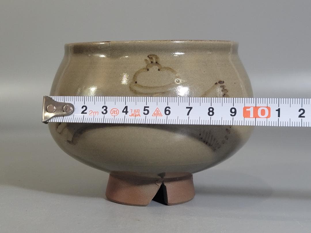 茶道具 虫明焼 むしあけ 鈴紋 茶碗 古美術 DT168