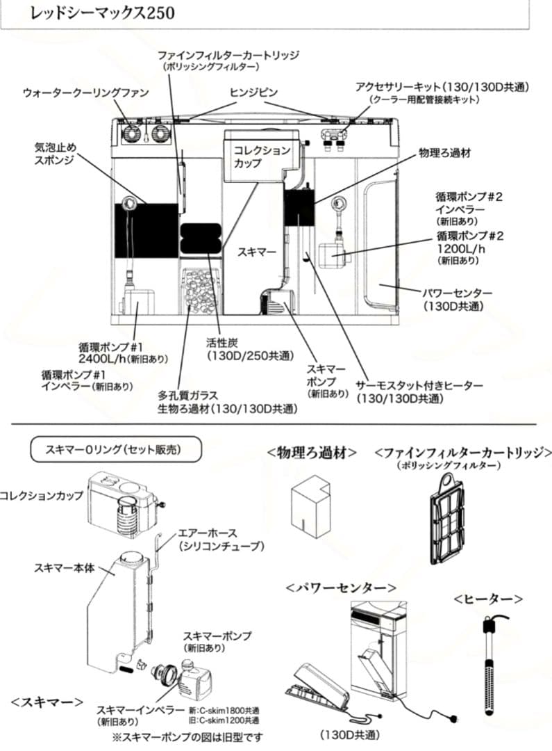 【引取のみ】Redsea水槽本体のみ 循環ポンプ・スキマー付 Max250