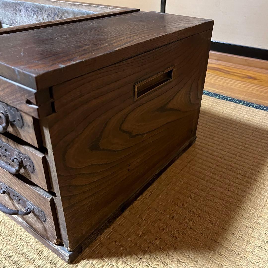 大正ロマン　希少品　肘掛け火鉢　引き出し付き