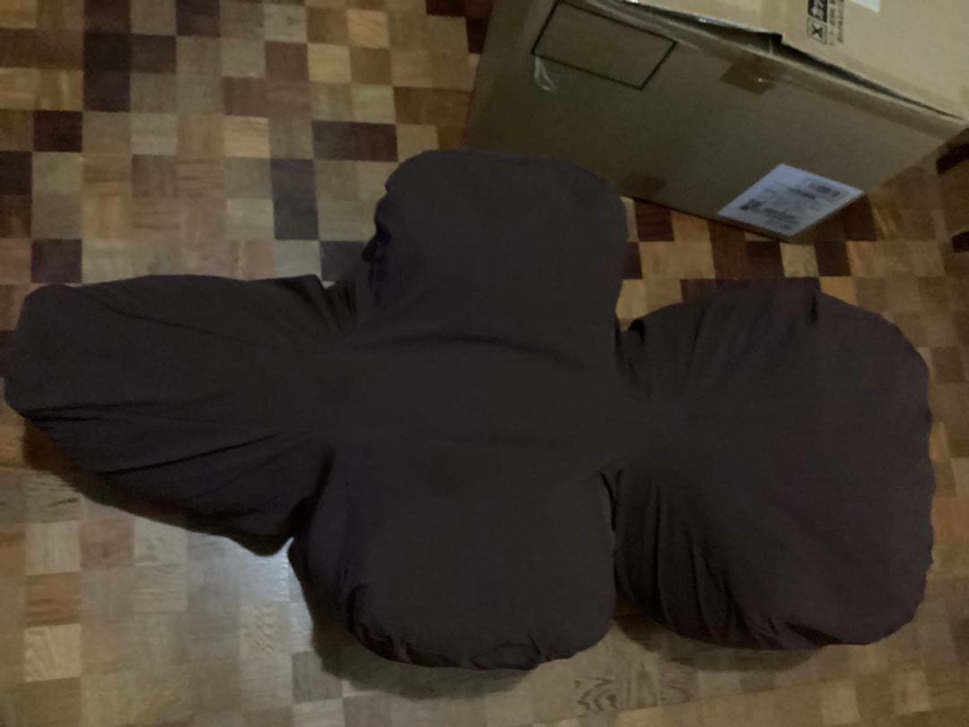 【年末年始発送可能】リラクッション　Lサイズ　本体ブルーカバー(ブラウン)