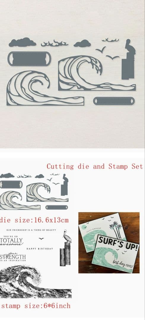 １点限り♡未使用　美しい波のスタンプ＆ダイ　スタンピンアップ