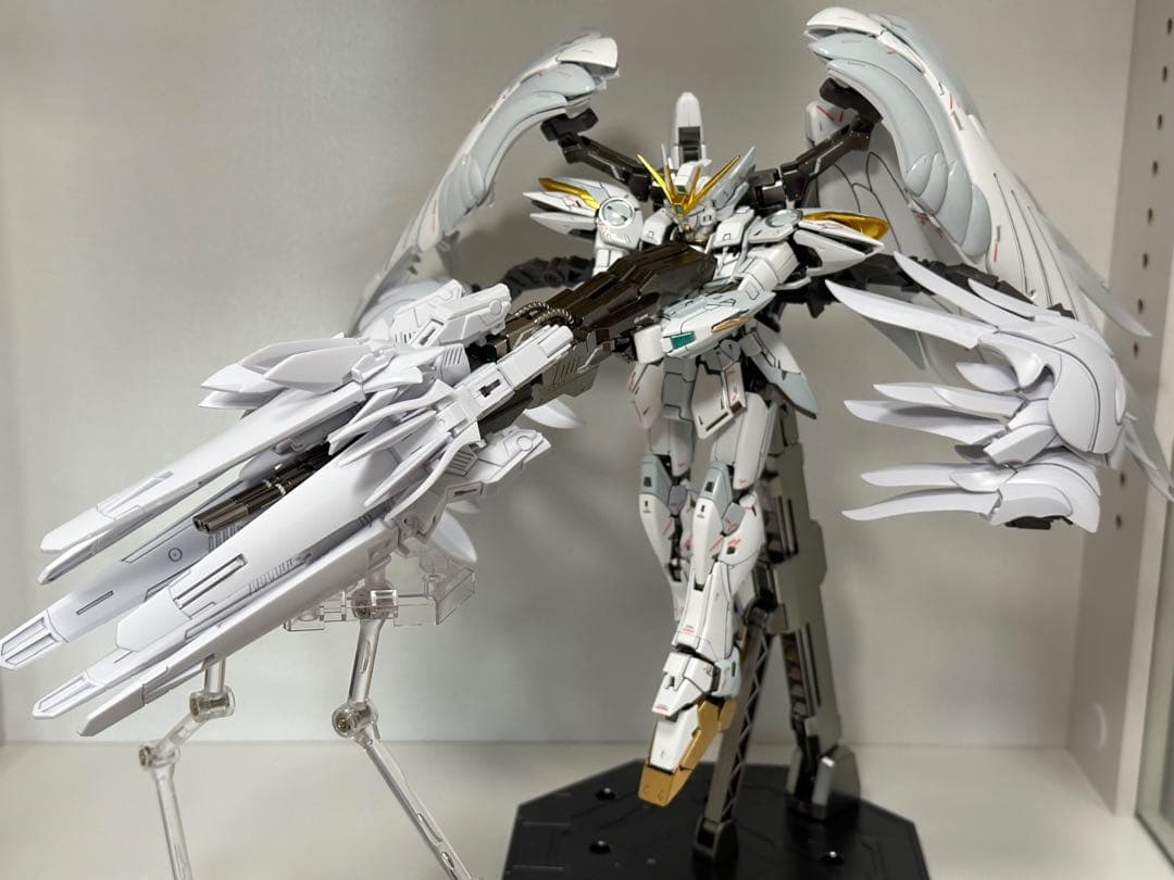 全塗装完成品+金属フレーム　MGウイングガンダムゼロEW セラフィムユニット