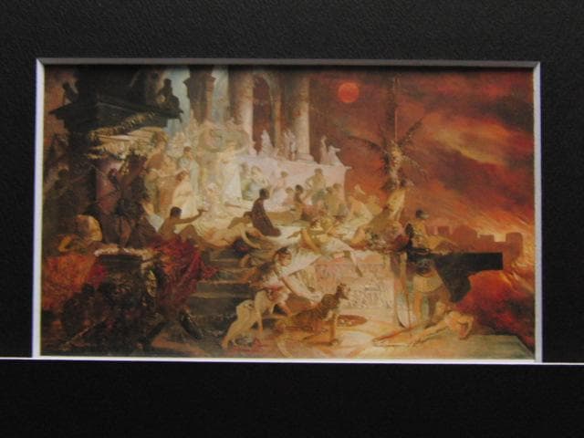 アルフォンス・ミュシャ、ローマの火災を見つめるネロ、希少な画集より