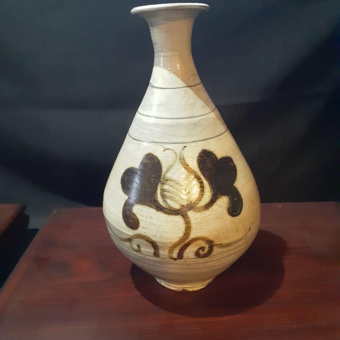 鶏龍山刷毛目鉄絵徳利