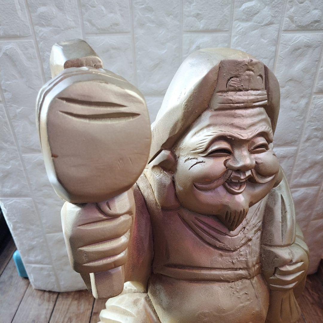 木彫り 大黒天 Statue Lucky God Vintage