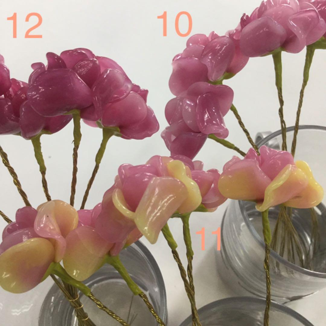 ※ガラス細工　薔薇　小　いろんな色　No. 1〜12 選んでね　バラ