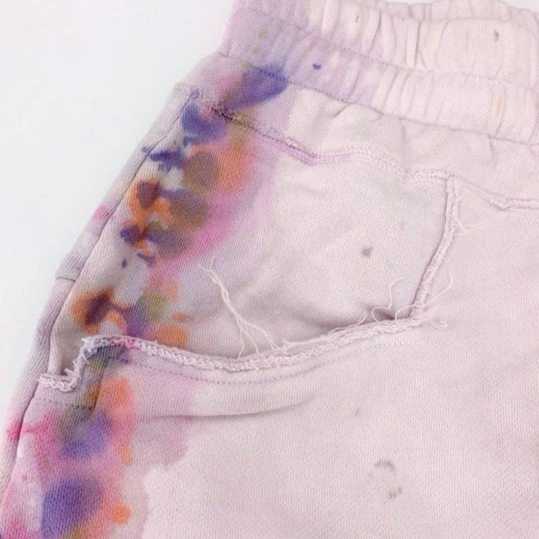 【新品】CVTVLISTカタリスト　ロゴ刺繍ブリーチ加工サルエルスウェットパンツ