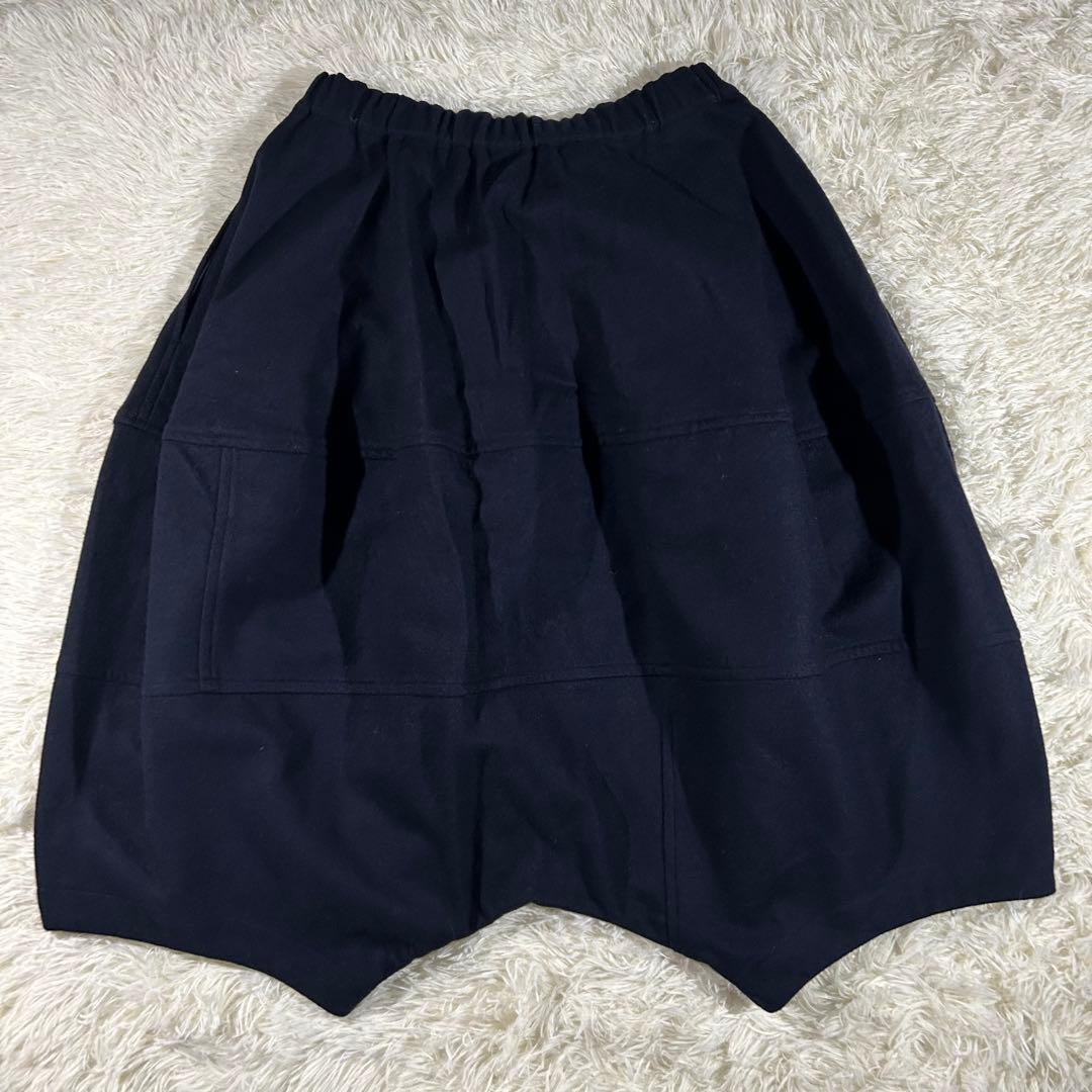 AD2018 ウールサルエルパンツ バルーン クロップド 紺 かぼちゃ