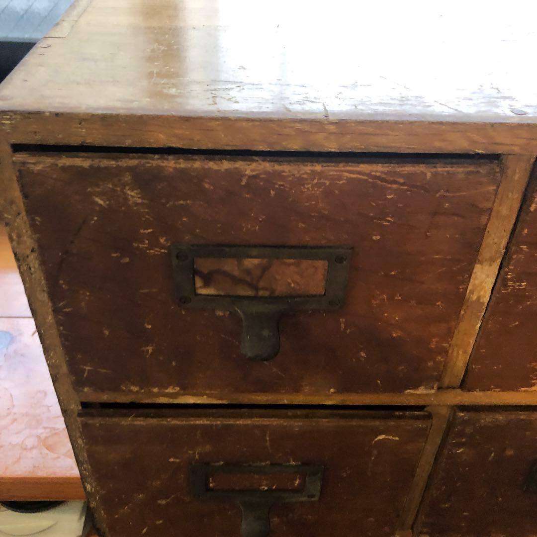 アンティーク 木製4引き出し 収納ボックス