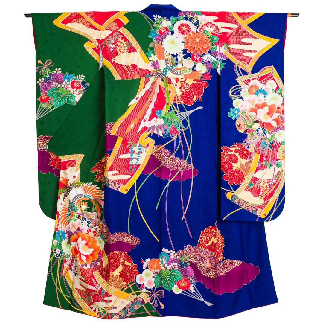 トールサイズ　振袖5点セット　フルセット　花絵巻と鳳凰　豪華刺繍