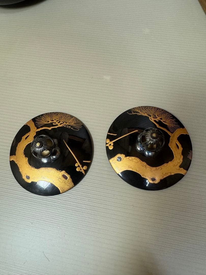 2230 輪島塗　松鶴　金蒔絵　銚子　2客