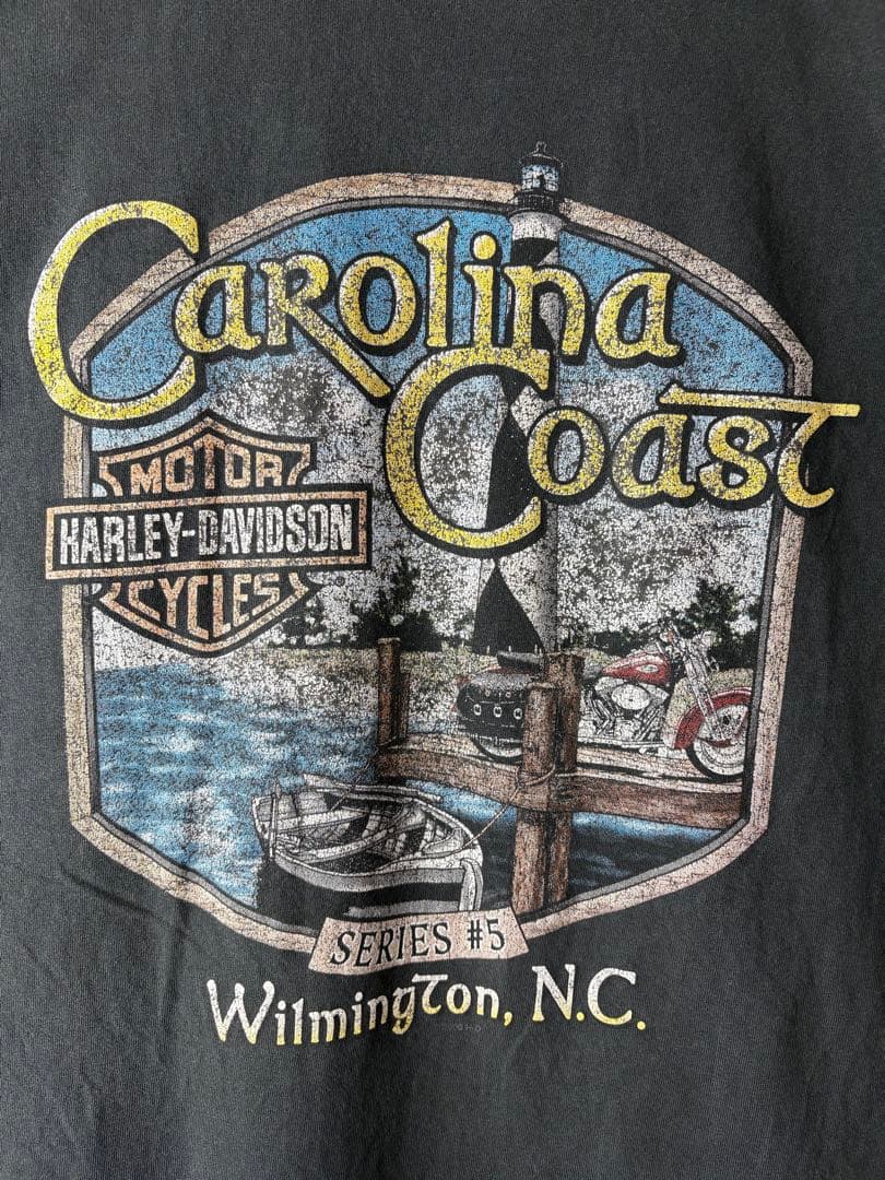 90s USA製ヴィンテージ　Harley-Davidson 袖フレイムTシャツ