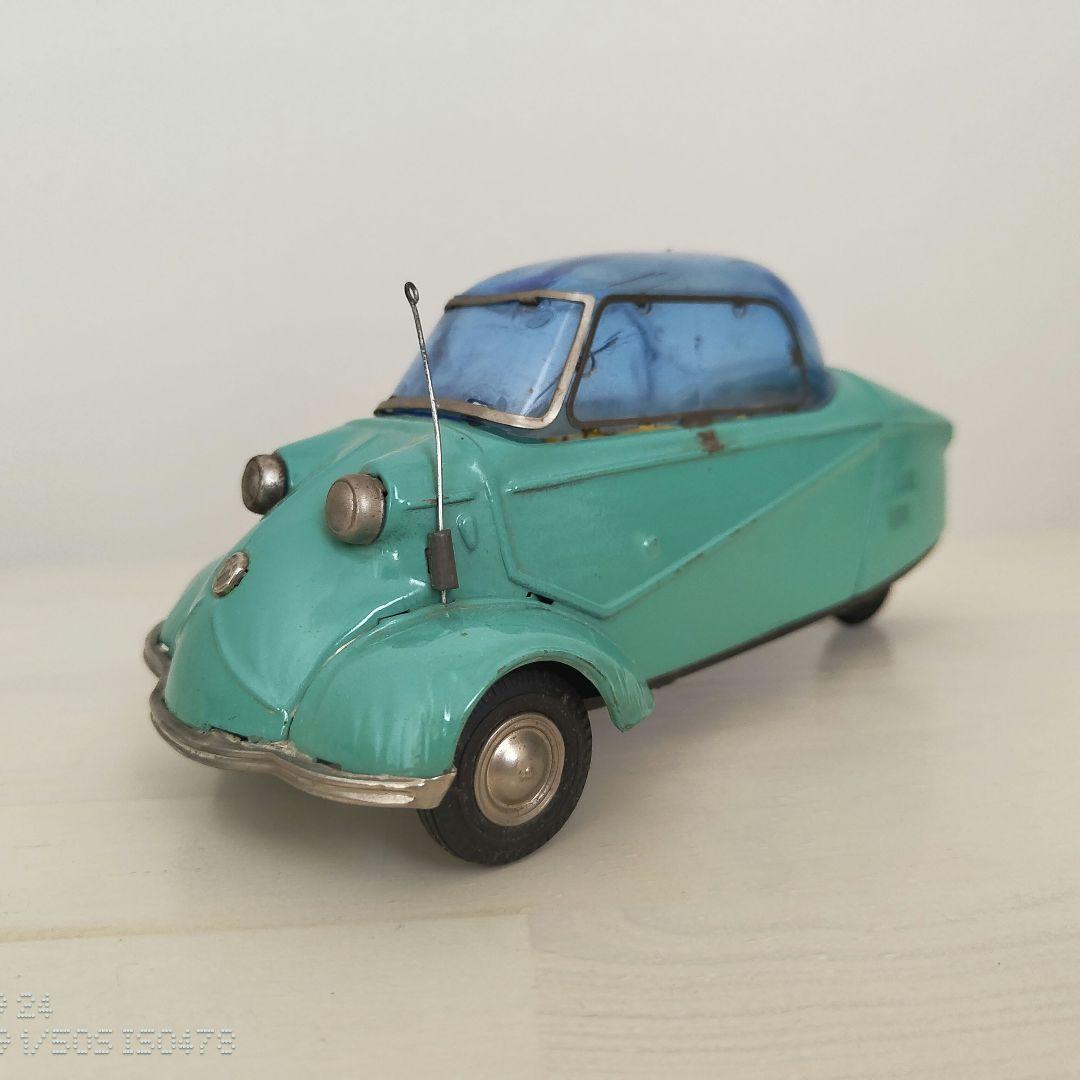 ブリキ　自動車　BANDAI　バンダイ　メッサーシュミット　緑色