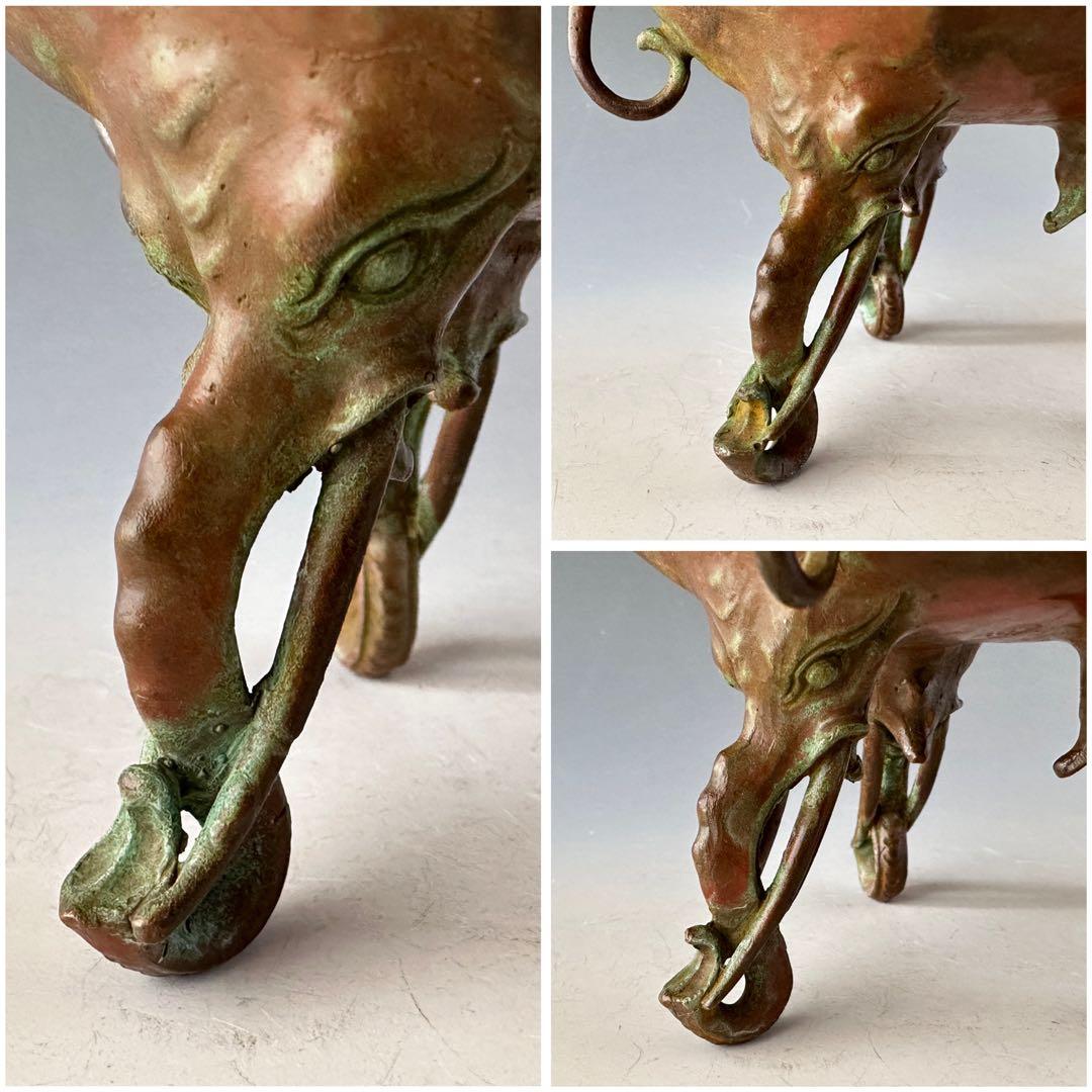 長谷川雅山　青銅　瑞貴　三足　香炉　工芸品　美術品　極上品　金工　鋳物