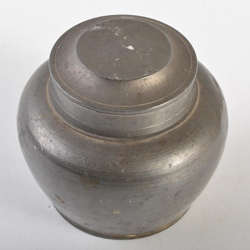 煎茶道具　鮎銅銘　古錫　茶壷　茶心壷　約242g　D　R7114