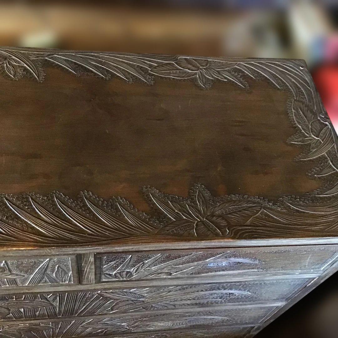 アンティーク軽井沢彫り 箪笥　収納　家具