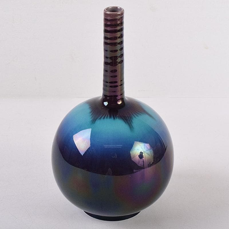 九谷焼　人間国宝　徳田正彦（三代徳田八十吉）　彩釉　花生　M　R8912