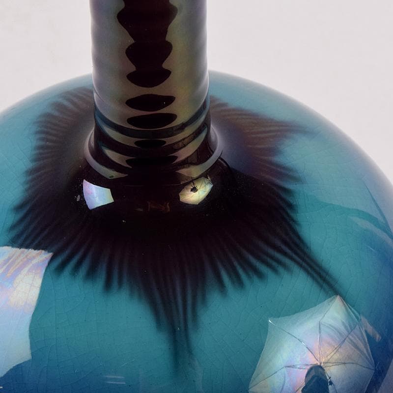 九谷焼　人間国宝　徳田正彦（三代徳田八十吉）　彩釉　花生　M　R8912