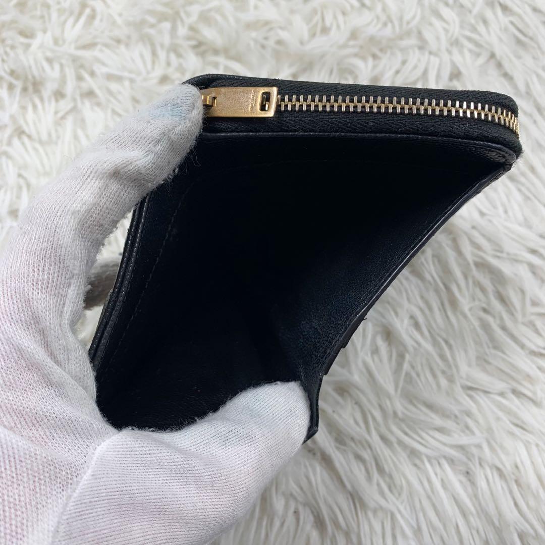 【✨美品✨】サンローラン カサンドラ 二つ折り財布 Vステッチ ブラック