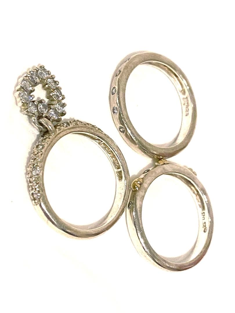 Folli Follieフォリフォリ3連リング シルバー 925 スイングハート