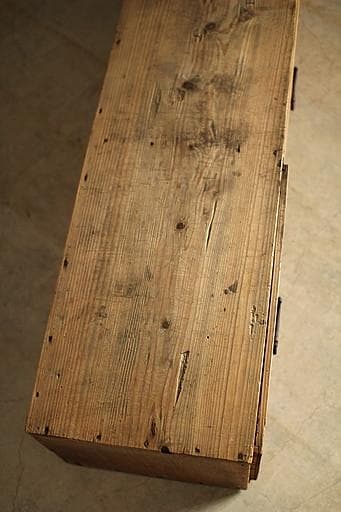 味のある横長の木製引き出し3杯　ローテーブル　飾り台　作業台　古家具　古民家