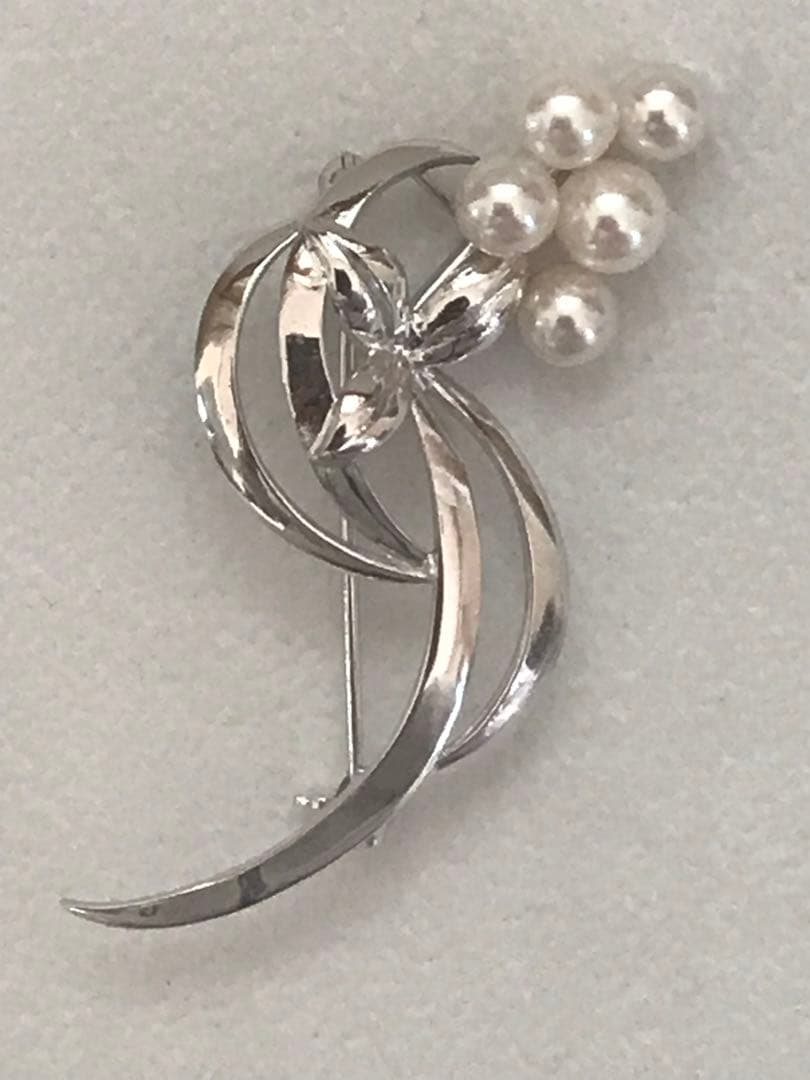 本日限り！特価！【ケース付☆】ミキモト　アコヤ　フラワー　ブローチ　SV